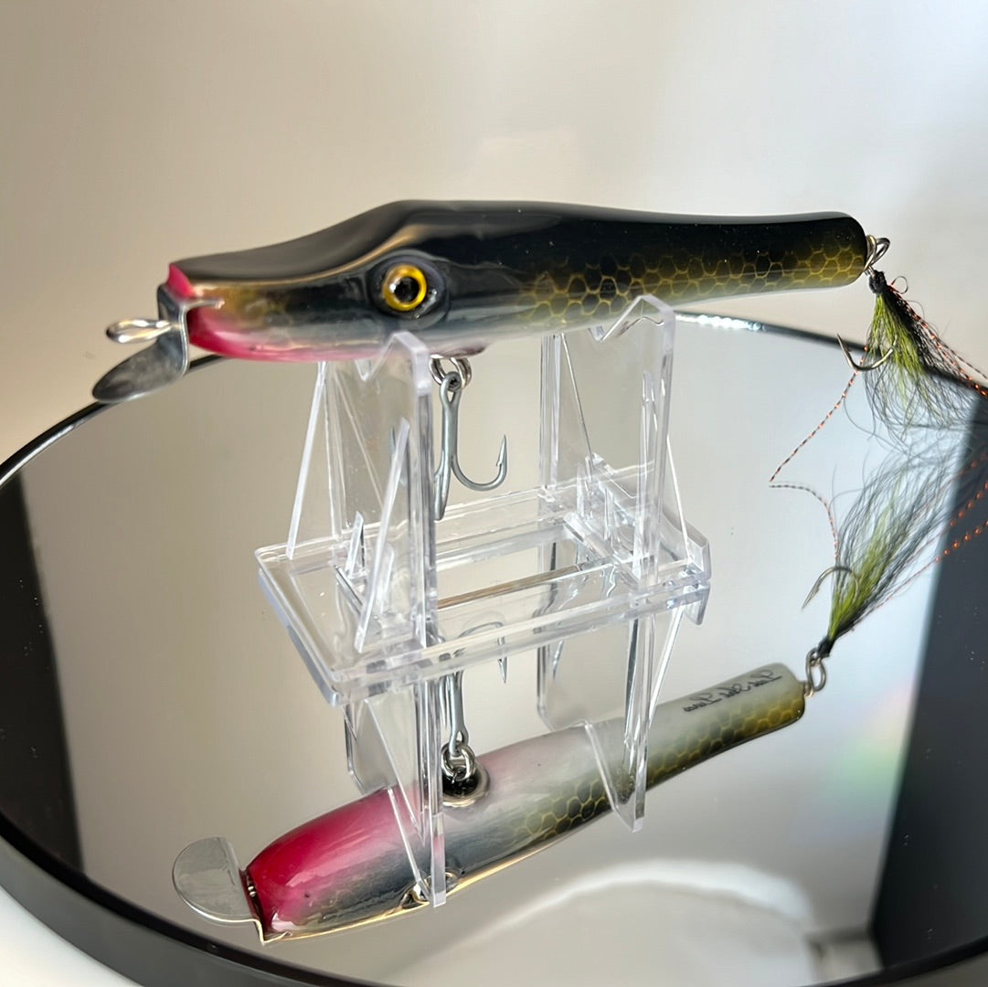 metal lip, stainless steel, bass, pike, musky, striper, fishing, wood, lure, custom, bait, pickerel, snook, vmc, spro, swivel, split ring, crappie, freshwater, saltwater, adventure, cedar, reclaimed, creek chub, finesse, fish, redfish, drum,