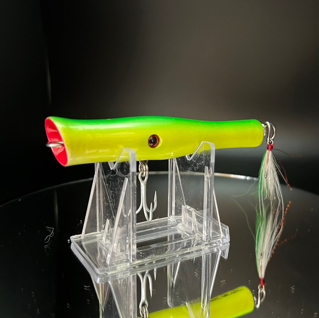 metal lip, stainless steel, bass, pike, musky, striper, fishing, wood, lure, custom, bait, pickerel, snook, vmc, spro, swivel, split ring, crappie, freshwater, saltwater, adventure, cedar, reclaimed, creek chub, finesse, fish, redfish, drum, multi species, angler, fisherman, siren, popper, yellow, green, red, 