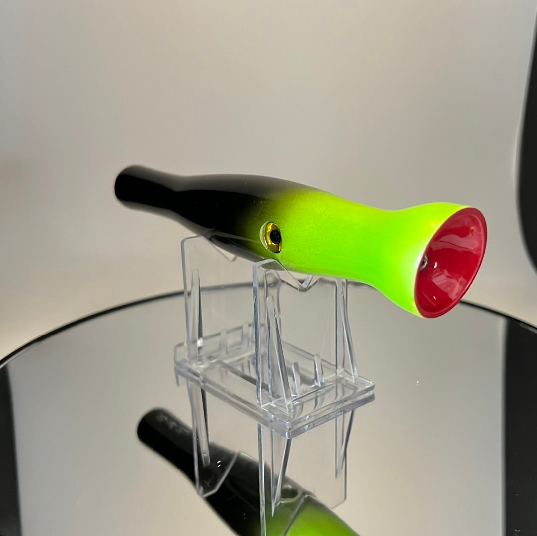 metal lip, stainless steel, bass, pike, musky, striper, fishing, wood, lure, custom, bait, pickerel, snook, vmc, spro, swivel, split ring, crappie, freshwater, saltwater, adventure, cedar, reclaimed, creek chub, finesse, fish, redfish, drum, multi species, angler, fisherman, siren, popper, black, red, chartreuse, eye