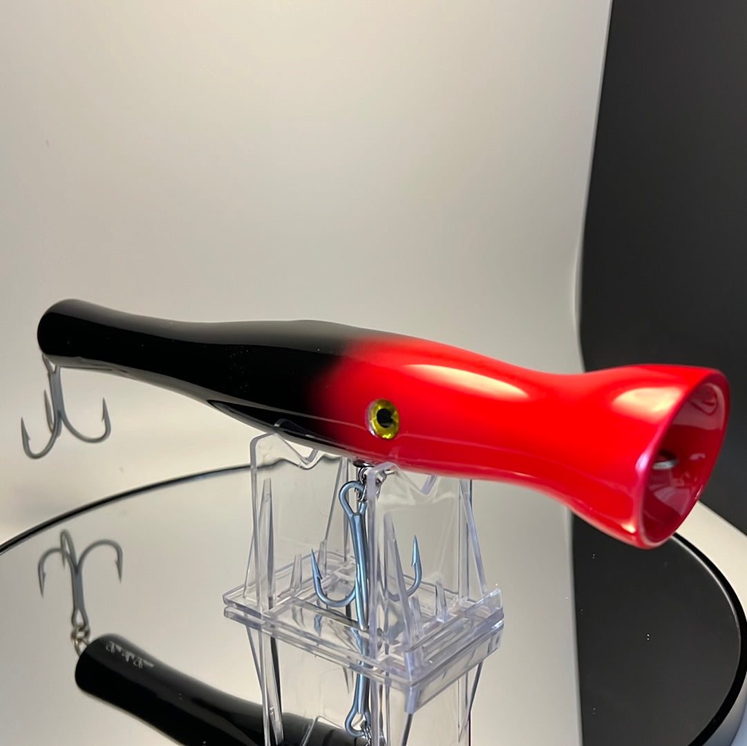 metal lip, stainless steel, bass, pike, musky, striper, fishing, wood, lure, custom, bait, pickerel, snook, vmc, spro, swivel, split ring, crappie, freshwater, saltwater, adventure, cedar, reclaimed, creek chub, finesse, fish, redfish, drum, multi species, angler, fisherman, siren, popper, black, red, eye