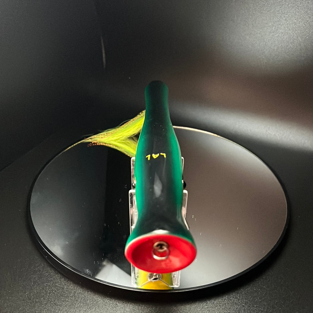 metal lip, stainless steel, bass, pike, musky, striper, fishing, wood, lure, custom, bait, pickerel, snook, vmc, spro, swivel, split ring, crappie, freshwater, saltwater, adventure, cedar, reclaimed, creek chub, finesse, fish, redfish, drum, multi species, angler, fisherman, siren, popper, black, green, chartreuse, eye, yellow